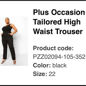Plus BooHoo High Waisted Trouser